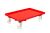 Kunststoff Transportroller Geschlossen - Rot - mit Kunststoffräder, 4 Lenkrollen - Palette