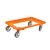 Kunststoff Transportroller Offen - Orange - mit Gummiräder, 2 Lenkrollen und 2 Bremsrollen - Karton