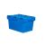 Mehrwegbehälter Conical mit Krokodildeckel 64-349 - Karton - blau