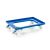 Kunststoff Transportroller Offen - Blau - mit Kunststoffräder, 2 Lenkrollen und 2 Bremsrollen - Palette