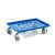 Kunststoff Transportroller Raster - Blau - mit Gummiräder, 2 Lenkrollen und 2 Bremsrollen - Palette