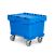 Transportroller Mehrwegbehälter Conical - 510 x 350 - Gummiräder 4 Lenkrollen Blau - Einzel