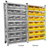 Anbauregal Tiefe 500 für Sichtlagerbox 5.0 gelb