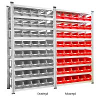 Anbauregal Tiefe 320 für Sichtlagerbox 4.0 rot