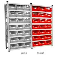 Anbauregal Tiefe 500 für Sichtlagerbox 5.0 rot