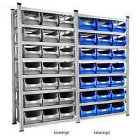 Anbauregal Tiefe 500 für Sichtlagerbox 5.0 blau