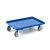 Kunststoff Transportroller Geschlossen - Blau - mit Gummiräder, 2 Lenkrollen und 2 Bockrollen - Palette