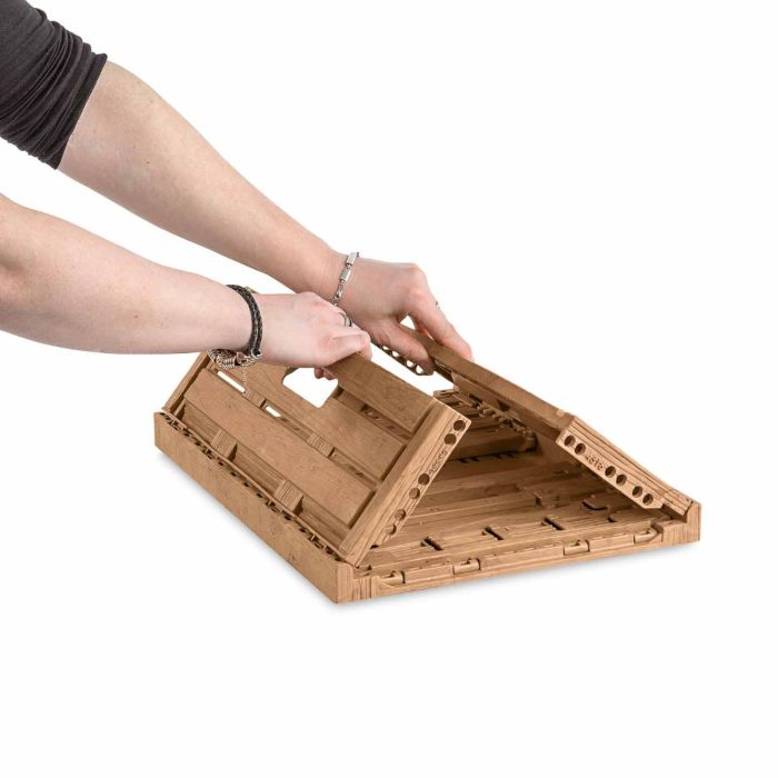 Stabile Klappbox in Holzoptik 40 x 30 x 16,3cm ( 16 L ) Stapelbare  Lagerkisten - Faltbarer Einkaufskorb - Robust und belastbare Klappkiste