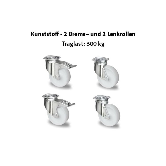 Transportroller GESCHLOSSEN  - 600x400 - mit Kunststoffrädern