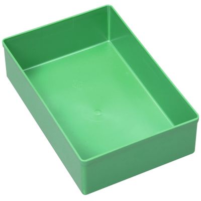 Grüne Einsatzbox (Größe 4) für die Bestückung von Sortimentskästen EuroPlus Flex und Kleinteilekoffer.