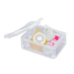 BOX M Mund-Nasen-Maske - weiß - mit Box u. Desinfektionsmittel und Pads