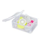 BOX M Mund-Nasen-Maske - leuchtgelb - mit Box u. Desinfektionsmittel und Pads