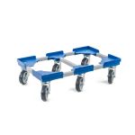 Transportroller VARIABLE - 600x400 - 1x unterteilt - Gummiräder 6 Lenkrollen Blau - Einzel