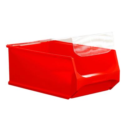 Durchsichtige Abdeckung auf einer roten Sichtlagerbox 5.0