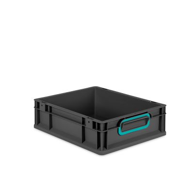 Eurobox NextGen 2.0 Cycle - Griffe geschlossen - Türkis - 400 x 300 x 120 mm  - Anthrazit - Palette