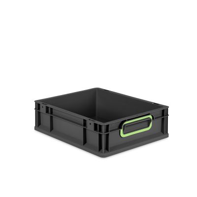 Eurobox NextGen 2.0 Cycle - Griffe geschlossen - Hellgrün - 400 x 300 x 120 mm  - Anthrazit - Palette