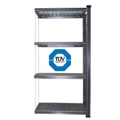 Anbauregal aus Stahl mit 10 Fachböden für Euroboxen NextGen Duo/Economy/Grip/Color, mit TÜV-Siegel