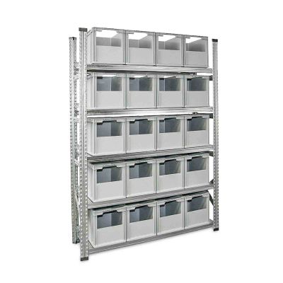 Grundregal Tiefe 400 mit 5 Fachböden für Euroboxen NextGen Duo - Eco - Grip - Color
