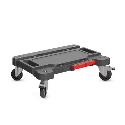 metaROLL - Transportroller metaBOX - 2 Gummi-Lenk- und 2 Gummi-Bremsrollen