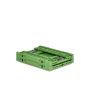 Zusammengeklappte grüne Klappbox Verdura mit durchbrochenen Seitenwänden und perforiertem Boden thumbnail