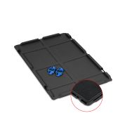 Auflagedeckel Set 600 x 400 für Eurobox NextGen 2.0 Cycle - Anthrazit - mit Schaumstoff - inkl. 4 blaue Schiebeschnappverschlüsse