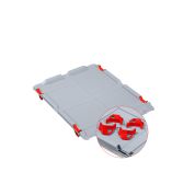 Auflagedeckel Set Eurobox NextGen – 400 x 300, inkl. 4 rote Schiebeschnappverschlüsse