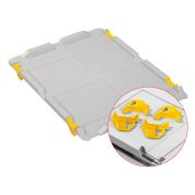 Auflagedeckel Set Eurobox NextGen – 400 x 300, inkl. 4 gelbe Schiebeschnappverschlüsse