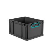 Eurobox NextGen 2.0 Cycle - Griffe geschlossen - Türkis - 400 x 300 x 220 mm  - Anthrazit - Einzel