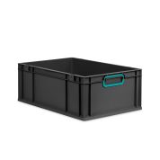 Eurobox NextGen 2.0 Cycle - Griffe geschlossen - Türkis - 600 x 400 x 220 mm  - Anthrazit - Einzel