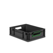 Eurobox NextGen 2.0 Cycle - Griffe offen - Grün - 400 x 300 x 120 mm  - Anthrazit - Einzel
