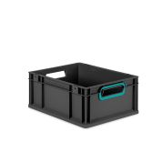 Eurobox NextGen 2.0 Cycle - Griffe offen - Türkis - 400 x 300 x 170 mm  - Anthrazit - Einzel