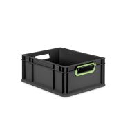 Eurobox NextGen 2.0 Cycle - Griffe offen - Hellgrün - 400 x 300 x 170 mm  - Anthrazit - Einzel