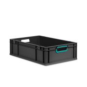 Eurobox NextGen 2.0 Cycle - Griffe offen - Türkis - 600 x 400 x 170 mm  - Anthrazit - Einzel