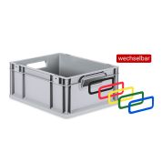 Eurobox NextGen 2.0 - Griffe geschlossen - Schwarz - 600 x 400 x 220 mm - Palette