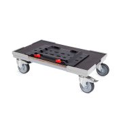 Transportroller metaBOX XL - 600x400 - Gummiräder 2 Bremsrollen und 2 Lenkrollen - Grau - Einzel