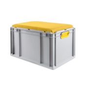Eurobox, NextGen Seat Box, gelb Griffe geschlossen, 64-32 - Palette