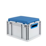 Eurobox, NextGen Seat Box, blau Griffe offen, 43-22 - Karton