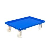 Kunststoff Transportroller Geschlossen - Blau - mit Kunststoffräder, 4 Lenkrollen - Karton