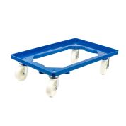 Kunststoff Transportroller Offen - Blau - mit Kunststoffräder, 4 Lenkrollen - Palette