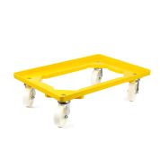 Kunststoff Transportroller Offen - Gelb - mit Kunststoffräder, 4 Lenkrollen - Einzel