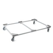 Transportroller VARIABLE - 1200x800 - 1x unterteilt - Gummiräder 4 Lenkrollen Grau - Palette