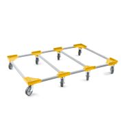 Transportroller VARIABLE - 1200x800 - 2x unterteilt - Gummiräder 8 Lenkrollen Gelb - Einzel