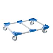 Transportroller VARIABLE - 800x600 - 1x unterteilt - Gummiräder 4 Lenkrollen Blau - Einzel