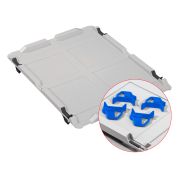 Auflagedeckel Set Eurobox NextGen – 600 x 400, inkl. 4 blaue Schiebeschnappverschlüsse