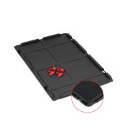 Auflagedeckel Set 600 x 400 für Eurobox NextGen 2.0 Cycle - Anthrazit - mit Schaumstoff - inkl. 4 rote Schiebeschnappverschlüsse