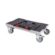 Transportroller metaBOX XL - 600x400 - Gummiräder 2 Bremsrollen und 2 Lenkrollen - Grau - Einzel