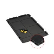 Scharnierdeckel Set 600 x 400 für Eurobox NextGen 2.0 Cycle - Anthrazit - mit Schaumstoff - inkl. 2 gelbe Schiebeschnappverschlüsse