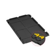 Scharnierdeckel Set 600 x 400 für Eurobox NextGen 2.0 Cycle - Anthrazit - inkl. 2 gelbe Schiebeschnappverschlüsse