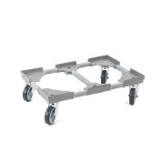 Transportroller VARIABLE - 600x400 - 1x unterteilt - Gummiräder 4 Lenkrollen Grau - Karton