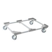 Transportroller VARIABLE - 800x600 - 1x unterteilt - Gummiräder 4 Lenkrollen Grau - Karton